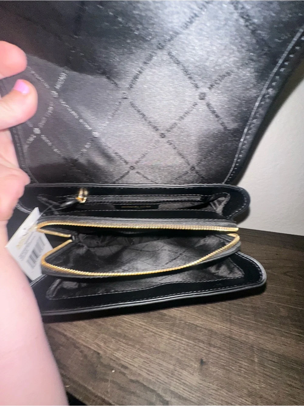 Michael Kors Black Saffiano Leather Mini Backpack with Gold Hardware